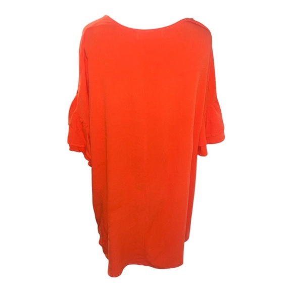Impressions Orange Embellished Flounce Short Sleeve Blouse - Picture 6 of 10